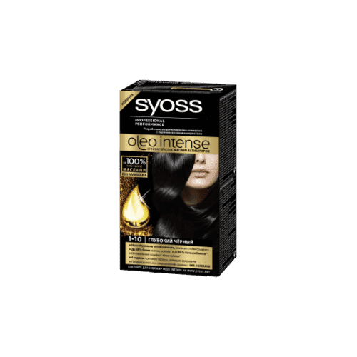Syoss, Краска для волос Oleo Intense, 115 мл (29 оттенков) 1-10 Глубокий чёрный