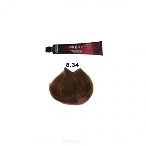 L'Oreal Professionnel, Крем-краска для волос Мажирель Majirel, 50 мл (93 оттенков) 8.34 светлый блондин золотисто-медный