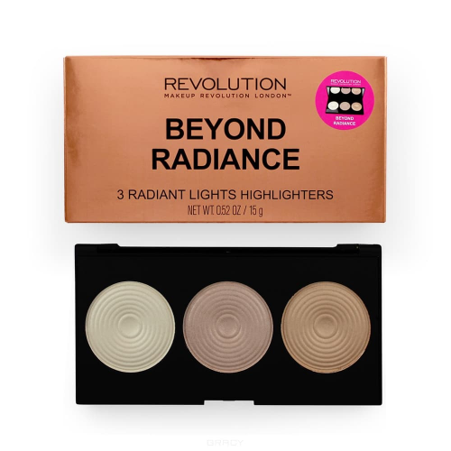 MakeUp Revolution, Палетка хайлайтеров для лица Highlighter Palette, 12 гр (6 вариантов) Radiance