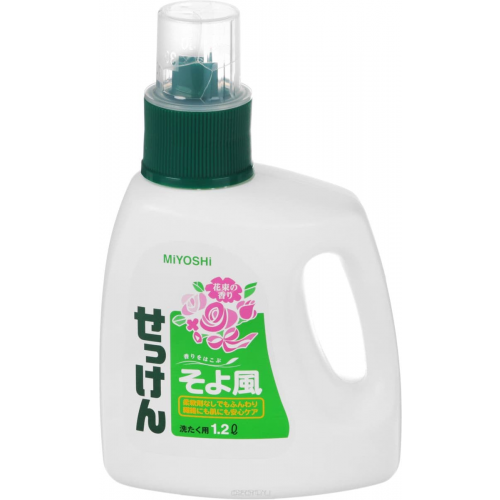 Miyoshi, Laundry Liquid Soap Универсальное жидкое средство для стирки Легкий ветерок Additive Free, 1200 мл