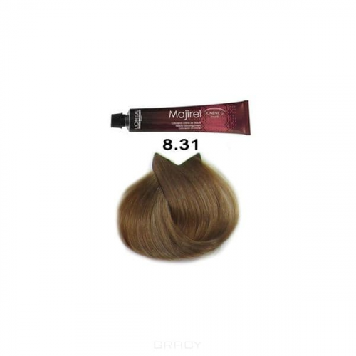 L'Oreal Professionnel, Крем-краска для волос Мажирель Majirel, 50 мл (93 оттенков) 8.31 светлый блондин золотисто-пепельный