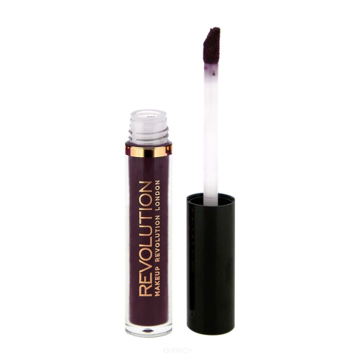 MakeUp Revolution, Лак для губ Salvation Velvet Lip Lacquer, 2 мл (10 оттенков) Vamp, темно-фиолетовый
