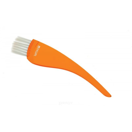 Dewal, Кисть прозрачная с белой прямой щетиной, узкая, 35 мм (5 цветов) Оранжевая