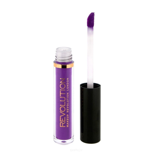MakeUp Revolution, Лак для губ Salvation Velvet Lip Lacquer, 2 мл (10 оттенков) Depravity, сиреневая