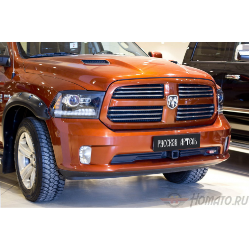 Накладки на передние фары (реснички) для Dodge RAM 2009+ | глянец (под покраску)