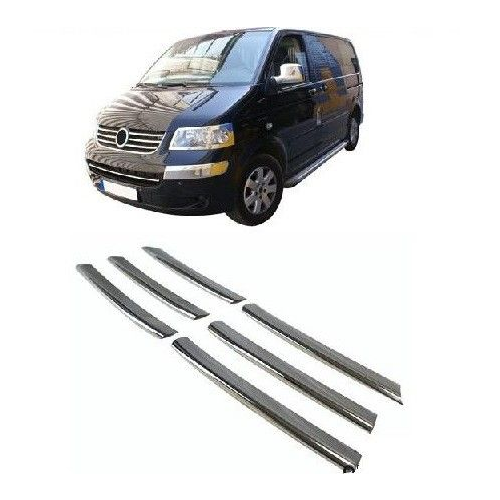 Накладки на решетку радиатора, нерж., 6 частей для VW T5 "03-09"