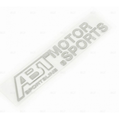 Шильд "ABT Motor Sports" Универсальный, Самоклеящийся, Цвет: Хром, 1 шт. «81mm*15mm»