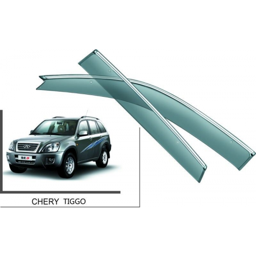 Дефлекторы боковых окон с хромированным молдингом, OEM Style для CHERY Tiggo