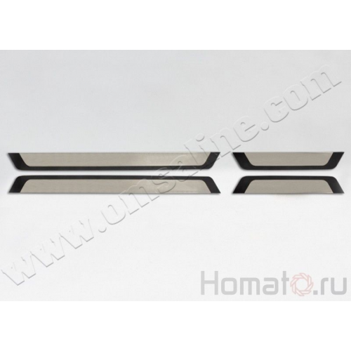 Накладки на дверные пороги, нерж, 4 части «Flexill» для SKODA Superb "09-13"