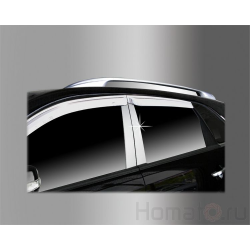 Хром молдинги стоек дверей для Kia Sorento 09-12