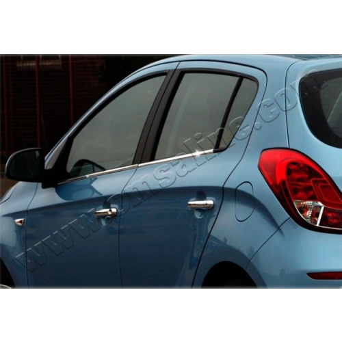 Нижние молдинги стекол, нерж., 4 части «HB 5D» для HYUNDAI i20 "13-