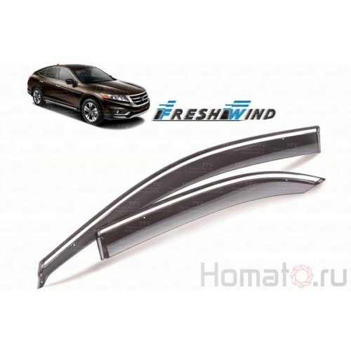 Дефлекторы окон Honda Crosstour : OEM Type с хромированным молдингом