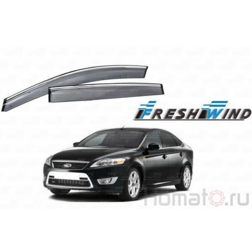 Дефлекторы окон Ford Mondeo IV SD : OEM Type с хромированным молдингом