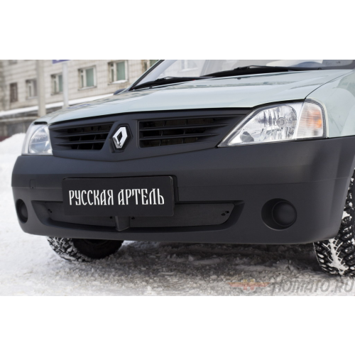 Зимняя заглушка решетки переднего бампера для Renault Logan 2004-2010 | шагрень