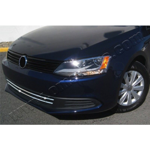 Накладки на передний бампер, нерж., 2 части для VW Jetta VI