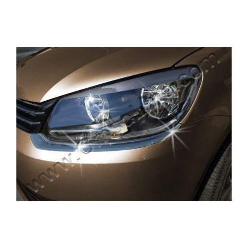 Накладки на передние фонари «реснички», нерж., 2 части «TrendLine» для VW Caddy