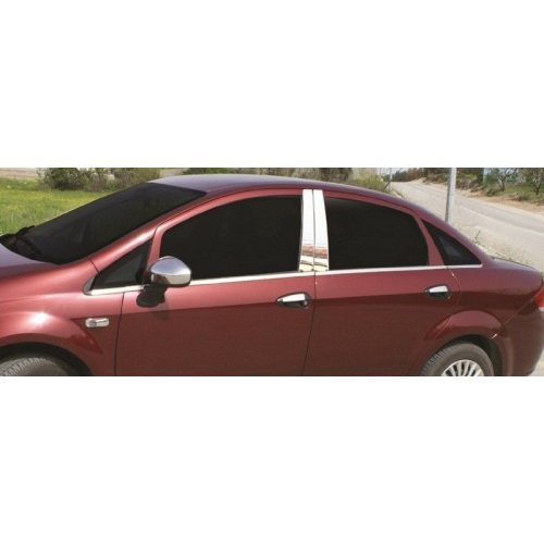 Молдинги дверных стоек, нерж., 4 части для FIAT Linea