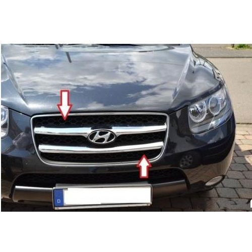 Накладки на решетку радиатора, нерж., 3 части для HYUNDAI Santa FE "06-09"