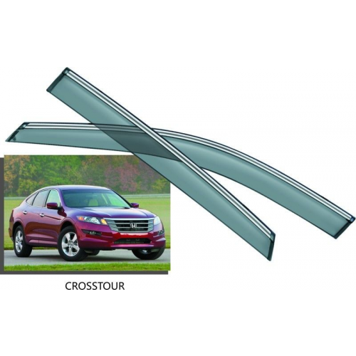 Дефлекторы боковых окон с хромированным молдингом, OEM Style для HONDA Crosstour