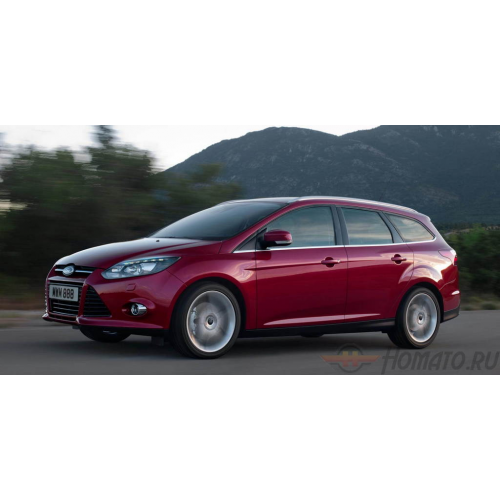 Нижние молдинги стекол SW для Ford Focus III SW (универсал) 2011+ | нержавейка, 8 частей