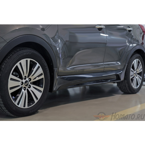 Тюнинг обвес порогов для KIA Sportage 2010+/2014+ | глянец (под покраску)