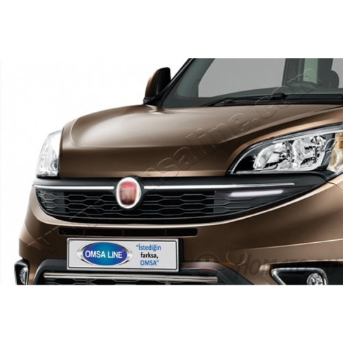 Накладки на решетку радиатора для FIAT Doblo 2015+ : нержавеющая сталь, 2 части