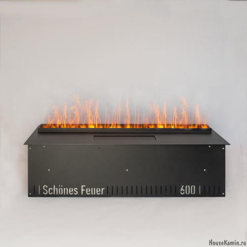 Электрический паровой очаг Schones Feuer 3D FireLine 600 Wi-Fi с эффектом "живого пламени" и управлением Алисой от Яндекса