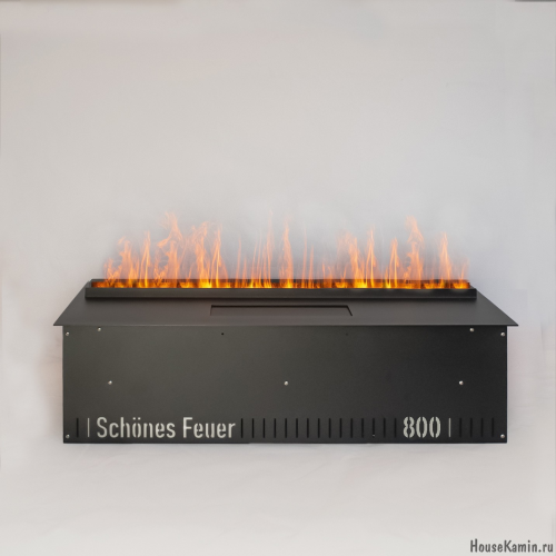 Электрический паровой очаг Schones Feuer 3D FireLine 800 Wi-Fi с эффектом "живого пламени" и управлением Алисой от Яндекса