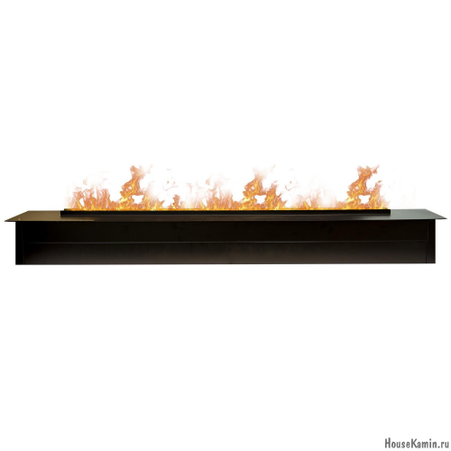 Паровой электрический очаг 3D Line-S 150 Matte Black RealFlame с реалистичным эффектом живого пламени 3D и пультом ДУ