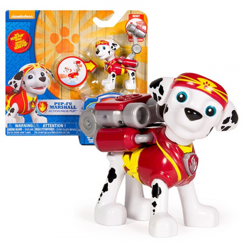 Spin Master Paw Patrol 16655_Marshal Щенячий патруль Фигурка спасателя с рюкзаком-трансформером - Новые герои