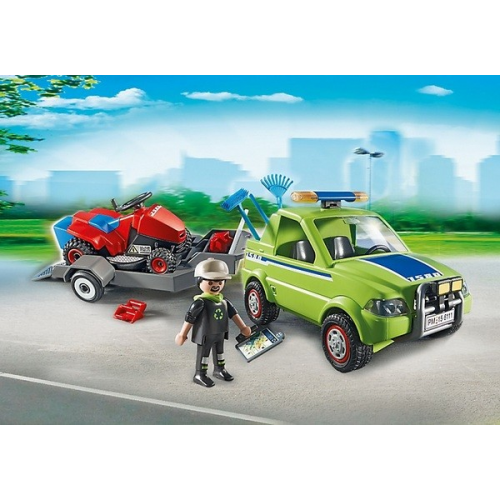 Playmobil City Action City Cleaning 6111 Конструктор Плеймобил Городские службы Автомобиль с колесной газонокосилкой и аксессуарами