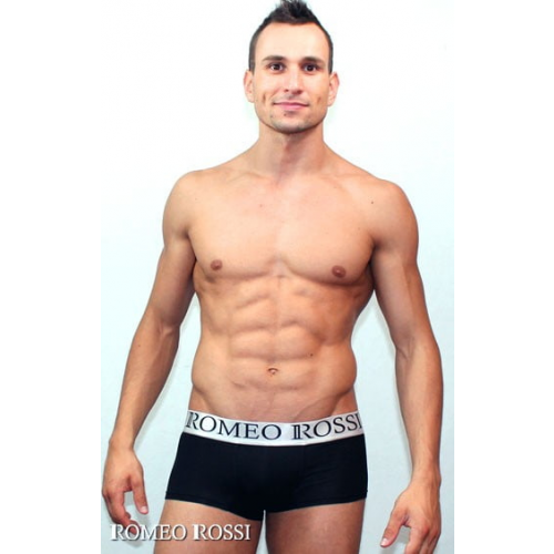 Чёрные мужские трусы с стильной широкой резинкой Romeo Rossi Heaps R00015-2