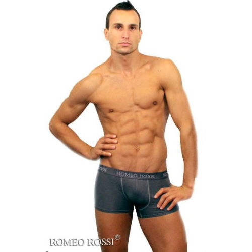 Удобные мужские трусы боксеры серого цвета Romeo Rossi Boxers R6005-4