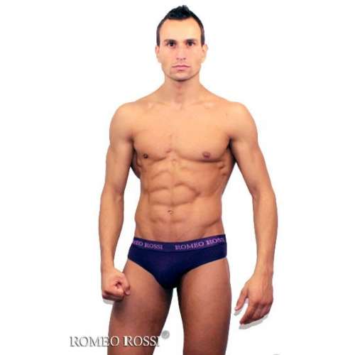 Фиолетовые мужские трусы стринги с пояском на резинке Romeo Rossi Thongs R1006-5