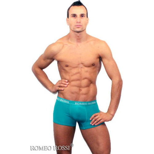 Яркие мужские трусы боксеры зелёного цвета Romeo Rossi Boxers R6005-7