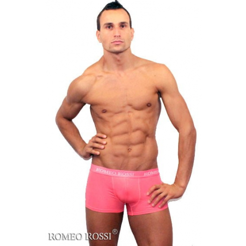 Яркие мужские трусы боксеры розового цвета Romeo Rossi Boxers R6005-12