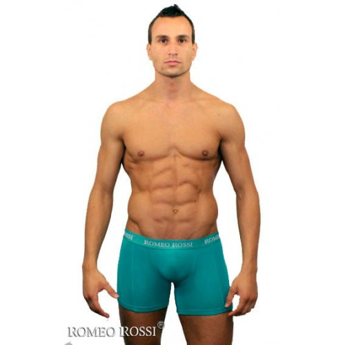 Зелёные мужские трусы боксеры с длинной штаниной Romeo Rossi Long boxers R7001-7