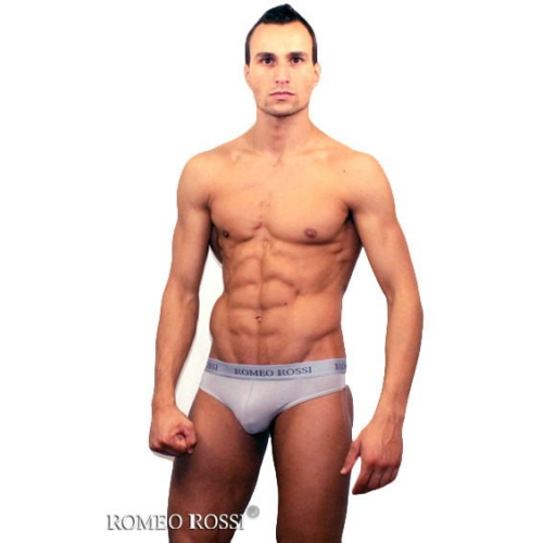 Серые мужские трусы стринги с пояском на резинке Romeo Rossi Thongs R1006-3