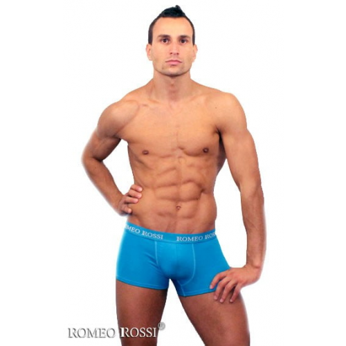 Эластичные мужские трусы боксеры синего цвета Romeo Rossi Boxers R6005-10