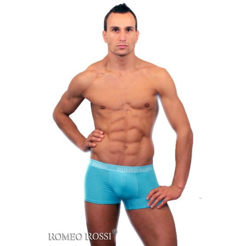 Мягкие мужские трусы боксеры синего цвета Romeo Rossi Boxers R6005-11
