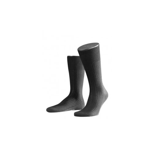 Мужские шерстяные носки тонкие и прочные с элементами ручной работы черного цвета Falke 14449 №7 Wool (муж.) Черный 3000