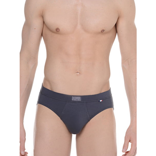 Темно-серые однотонные мужские трусы из хлопка HOM Jules 01086cZU