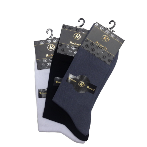 Комплект из 5 белых/серых/черных мужских носков из модала премиум класса "RuSocks" M-210