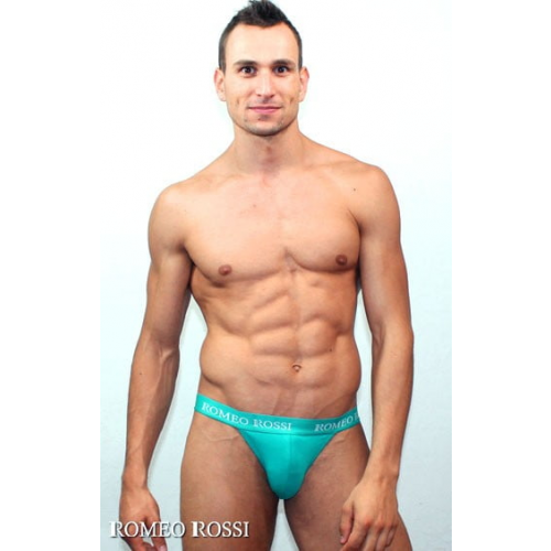Мужские трусы танга зелёного цвета Romeo Rossi Tanga R3001-7