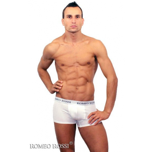 Белые мужские трусы боксеры Romeo Rossi Boxers R6005-1