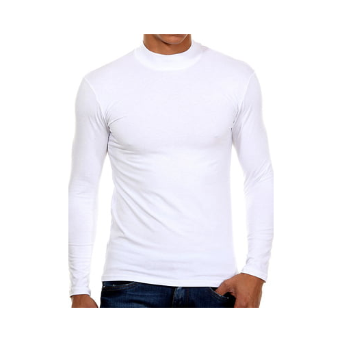 Мужская белая футболка с длинными рукавами и воротником стойкой Doreanse Long Sleeve 2930c02