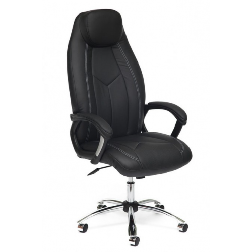 TetChair Кресло руководителя BOSS БОСС экокожа черный с перфорацией
