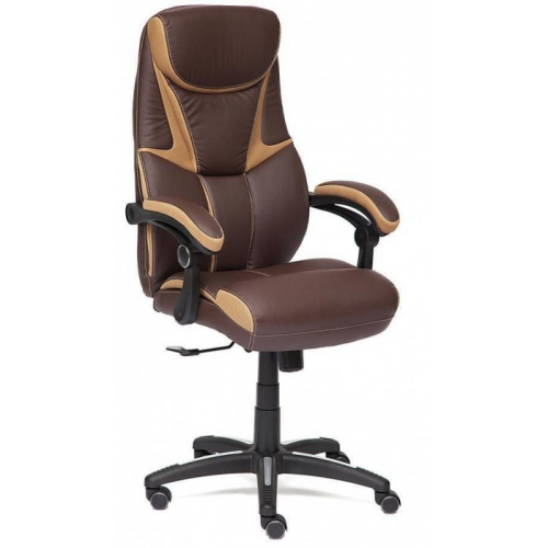 TetChair Кресло CAMBRIDGE Кэмбридж экокожа коричневая, ткань бронза