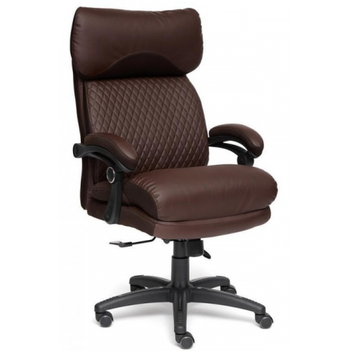TetChair Кресло CHIEF Шеф экокожа коричневая, ткань коричневая