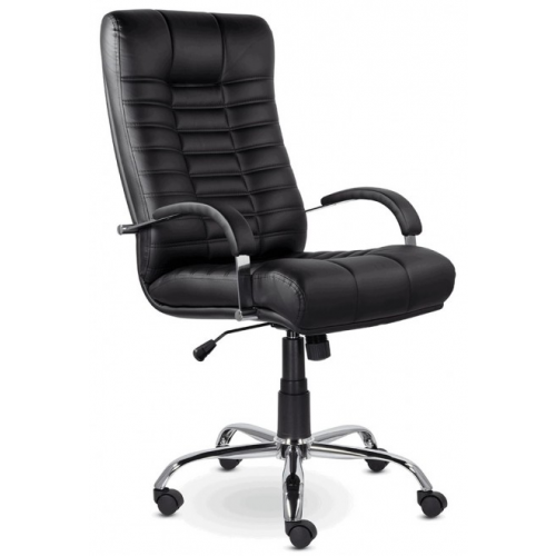 UTFC (бывш БМФ (Балтийская Мебельная Фабрика)) Кресло Атлант В хром S-0401 экокожа черная